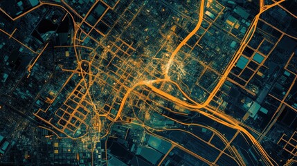 Depiction of the concept of urban connectivity, technological infrastructure