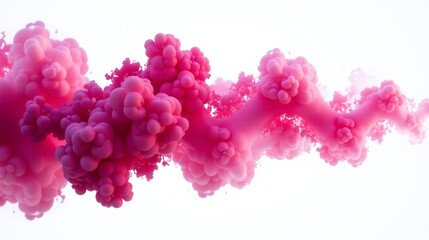 Fototapeta premium Viscous pink formations spiral across a luminescent expanse.