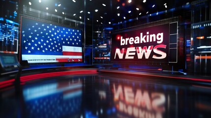 American News TV Studio Backdrop

