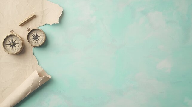 Columbus Day World Map Compass