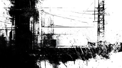 Abandoned industrial plant with decaying structures  rusted machinery  and overgrown nature reclaiming the site