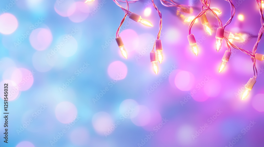 Aufkleber soft bokeh lights create a dreamy atmosphere as colorful string lights hang down, adding warmth and 