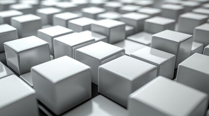 Obraz premium Seamless 3D Cube Pattern in Shades of Gray Creating an Optical Illusion