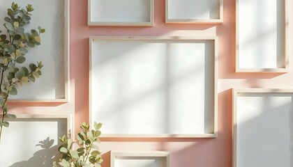 Pink Wall Frame Mockup Display