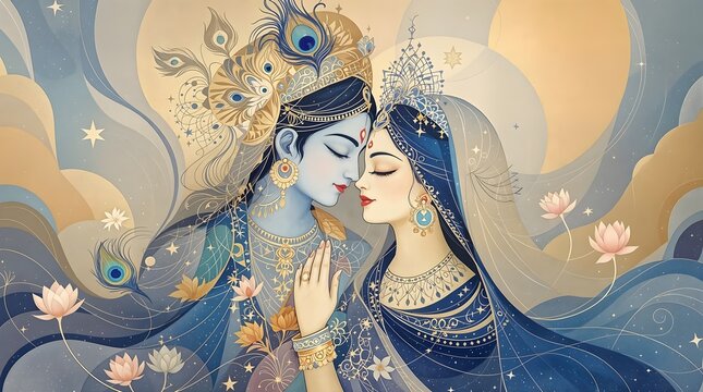 Radha & Krisna 🌿 The Embrace of Eternal Devotion 🌿