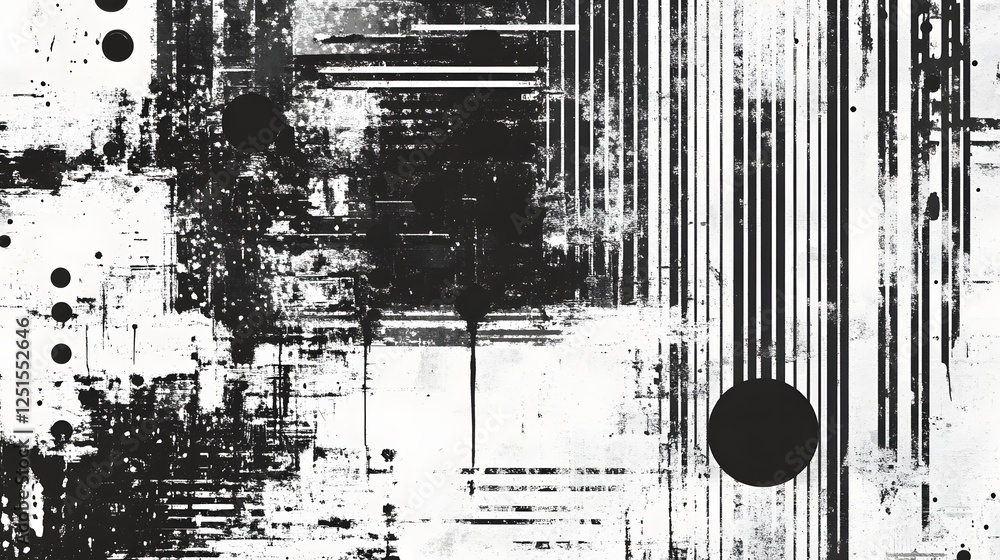 Aufkleber Abstract Grunge Texture Monochrome Background with Grungy Distressed Graphic Patterns and Design Elements