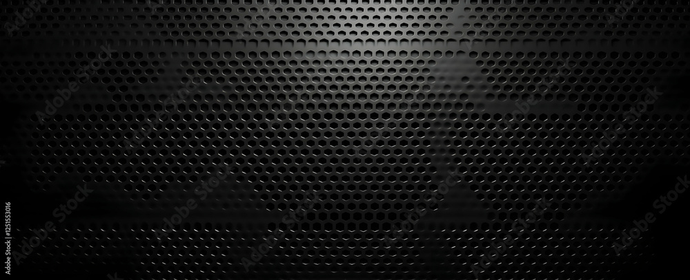 Poster 3d render of a dark grey abstract background with a hexagonal pattern