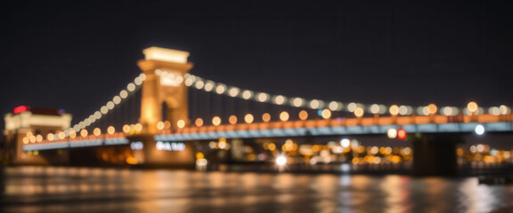 Blurry image of the bridge at night