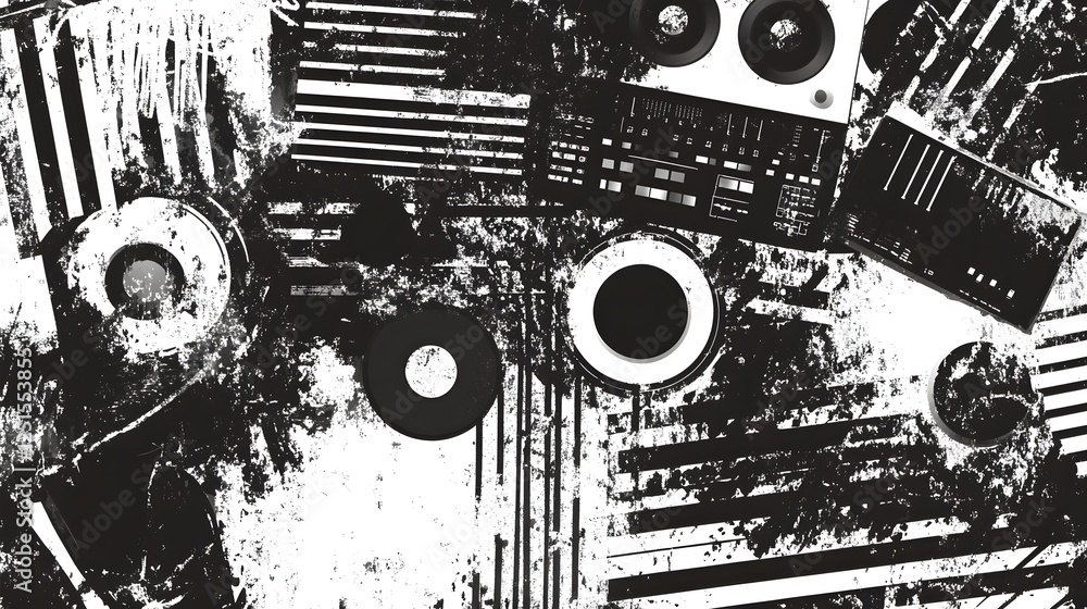 Aufkleber abstract grunge textured background with metallic and grungy graphic elements