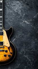 Fototapeta premium Electric Guitar on Dark Stone Background