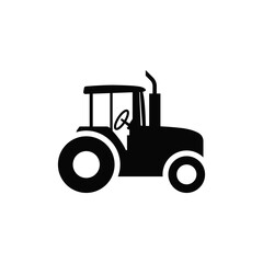 Simple tractor logo, tractor icon black vector.
