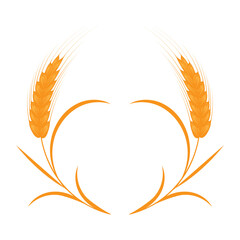 Simple wheat logo, wheat icon vector on white background.