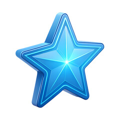 Obraz premium 3D Blue Star Icon: Shiny, Glowing Star Graphic