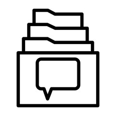 Chat Archive Vector Line Icon Design