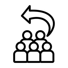 Community Response Vector Line Icon Design