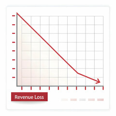 A Business Graph showing the Negative grow of business