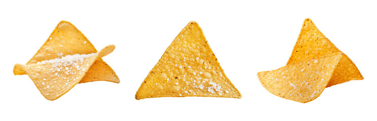 Delicious Tortilla Chips on White  Isolated on transparent background