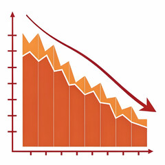 A Business Graph showing the Negative grow of business