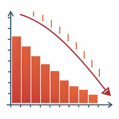 A Business Graph showing the Negative grow of business