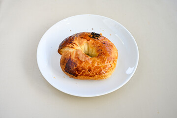 Turkish pastry product , tasty pogaca, acma . Simit, gevrek. Turkish Pastries; peynirli, patatesli, kasarli pogaca, sosili acma, dereotlu pogaca,  borek, acma, ay coregi at patisserie showcase.
