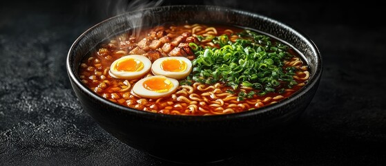 Steaming Hot Delicious Japanese Ramen Noodles in Rich Savory Broth Stock Footage Authentic Asian Cuisine Soup Bowl Comfort Food Images