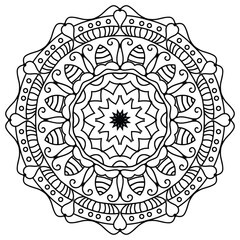 Fototapeta premium Mandala Design with Radiating Patterns for Mindful Coloring