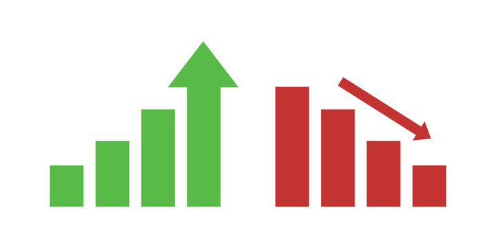 increasing graph and decreasing graph icons