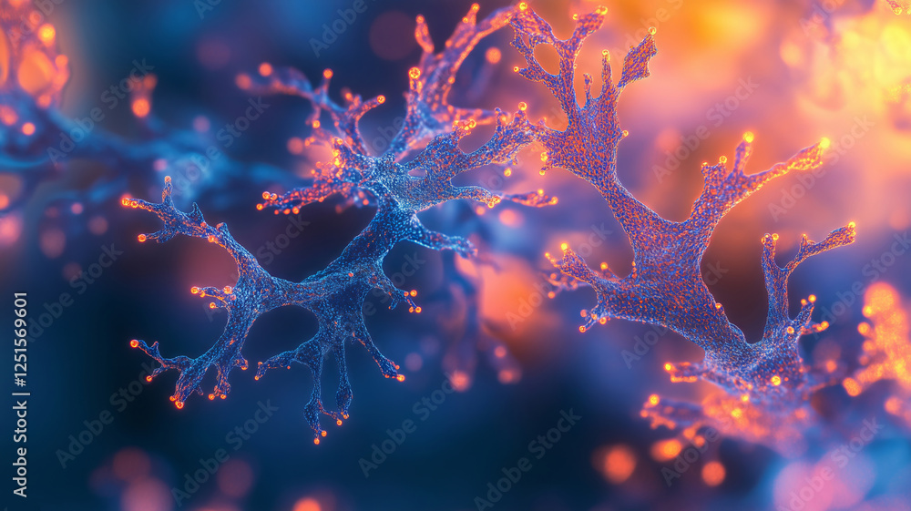 Poster exploring the intricate beauty of a neuro-map in vivid colors and textures