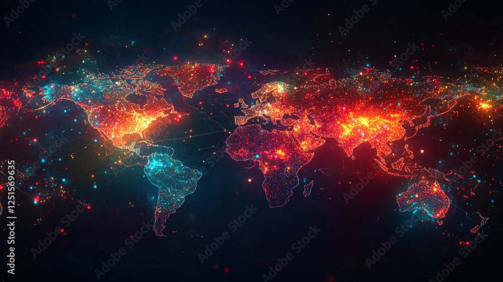 Poster Mapping global connections with a vibrant neural network visual