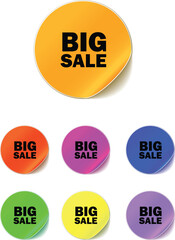 Set of Sale badges. Adhesive Stickers quality tags and labels. Template banner badges. Special offer, sale, discount, shop, black friday.