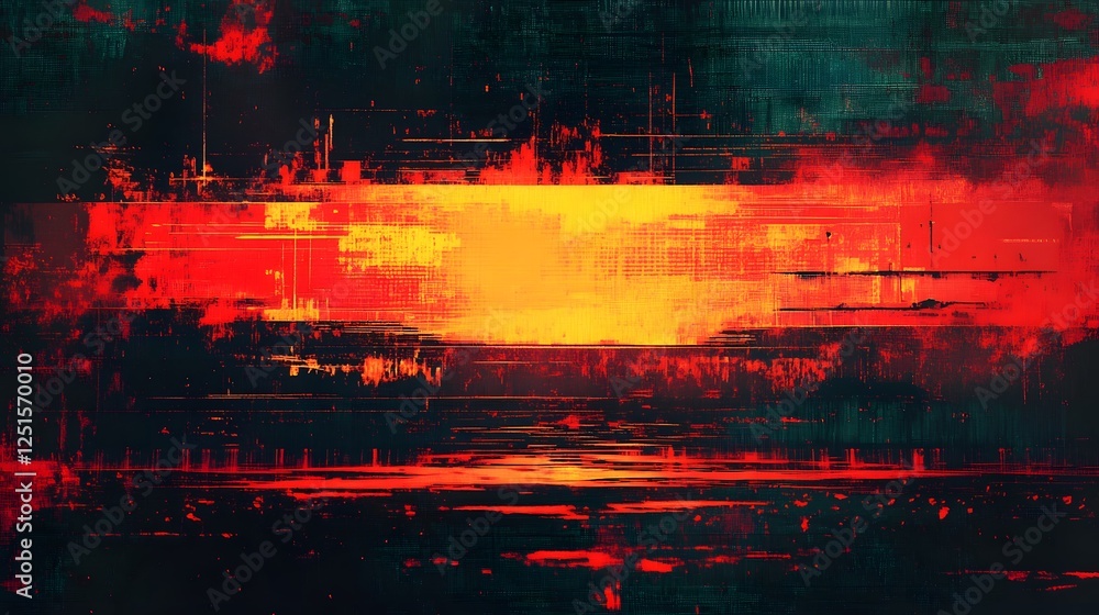 Fototapete dramatic fiery plasma explosion bursting forth with vibrant colors and dynamic energy set against a 