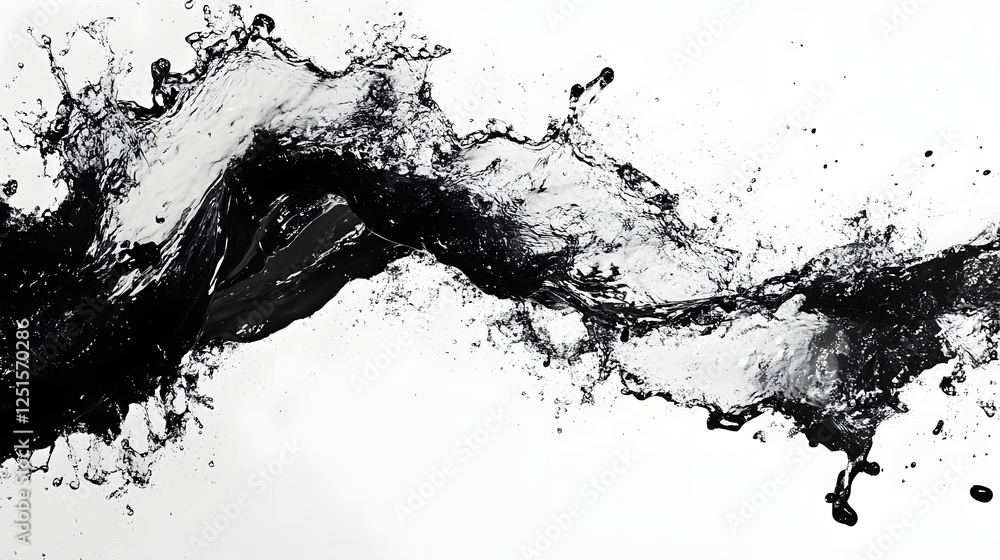 Leinwandbilder dramatic liquid splash captured in striking black and white monochrome the image showcases the dynam