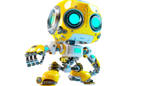 Futuristic Robot Toy with LED Eyes and Mechanical Arms