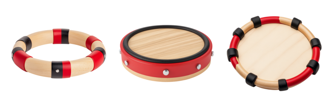 Wooden Instruments for Musical Play Isolated on transparent background - Powered by Adobe