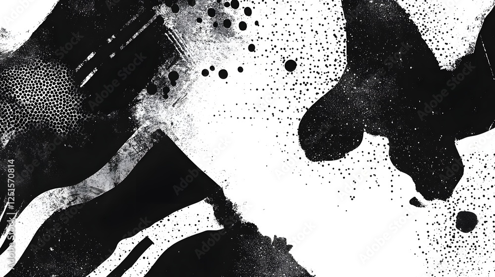 Poster dramatic monochrome ink splatter abstract background texture