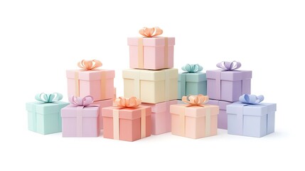 Obraz premium charming pastel gift boxes elegant design images