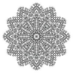 Fototapeta premium Monochrome Mandala with Spiral Elements for Relaxation