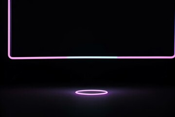 neon light dot on dark, futuristic mysterious fun cheerful background