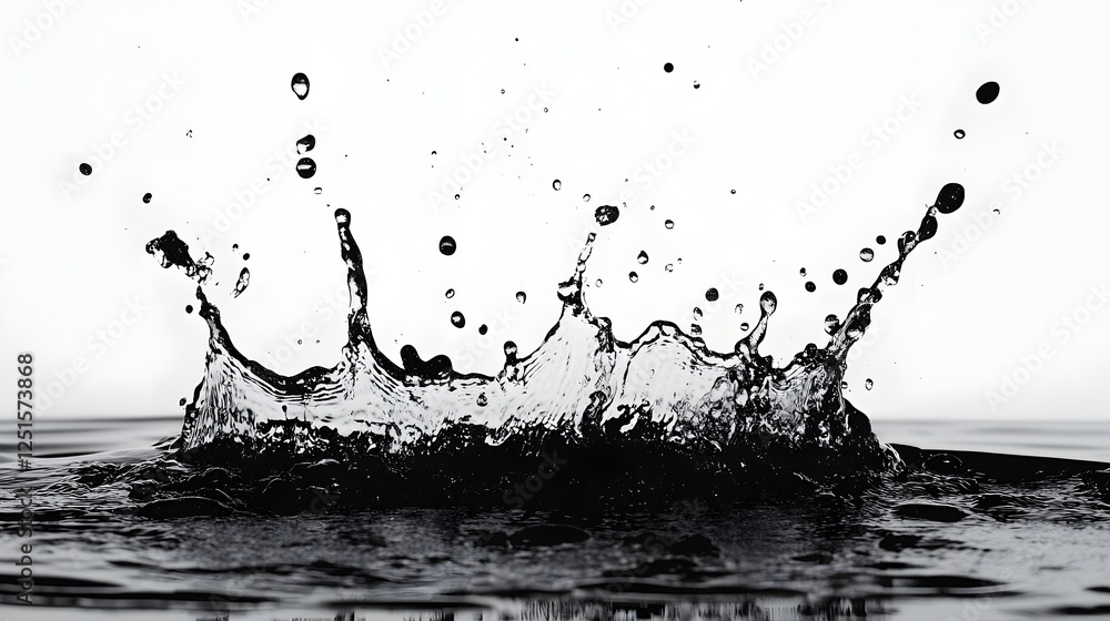 Aufkleber Dramatic splash of water creating an abstract texture and pattern with a sense of energy motion and flow