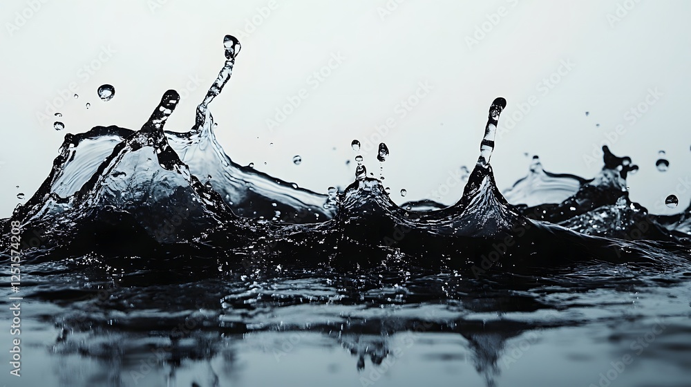 Aufkleber Dramatic splash of water frozen in time creating abstract shapes and patterns  The high speed capture showcases the dynamic energy force and motion of the liquid