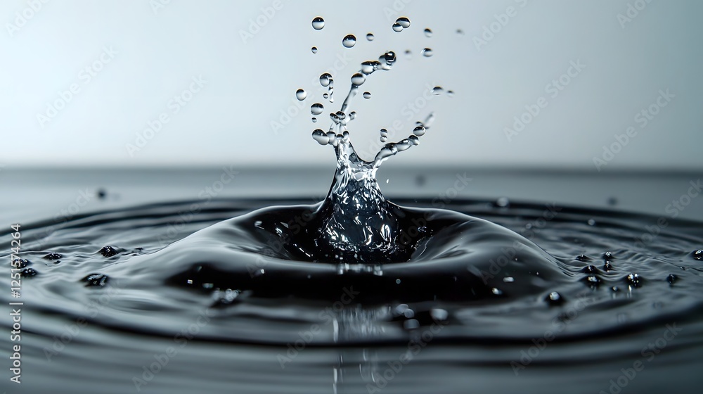 Aufkleber Dramatic splash of water droplets creating an background with flowing dynamic movement and reflections  The image showcases the energy force and fluid nature of water in a creative
