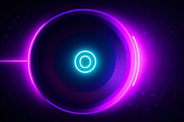neon light dot on dark, futuristic mysterious fun cheerful background