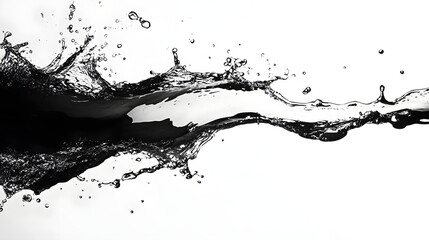 Fototapeta premium Dramatic splashing water movement captured in a monochrome abstract photography backdrop The image showcases the dynamic energy fluidity and transparency of water in a minimalist conceptual design