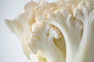 Close up image shows the intricate details of cauliflower