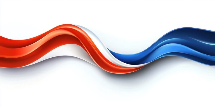 Elegant Flowing Waves of Red, White, and Blue Creating a Captivating Visual Display