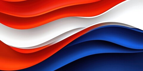 Fototapeta premium Abstract Wavy Design Featuring Red, White, and Blue Colors in a Visually Striking Composition