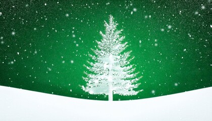 Fototapeta premium christmas background with snow falling and pine tree silhouette on green background motion graphic loop video