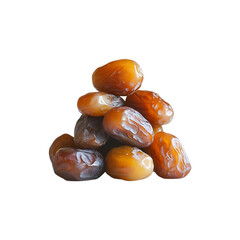 Obraz premium A group of flying dates isolated on a transparent background