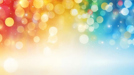 Obraz premium Colorful Bokeh Background with Blurry Circles and Sparkling Lights for Festive Design.