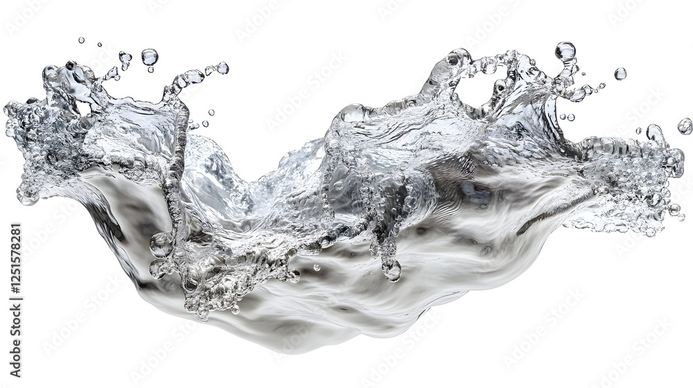 Aufkleber Dynamic Abstract Swirl of Splashing Water Droplets and Fluid Motion  and Refreshing Background of Transparent Flowing Liquid with Patterns Textures and Energy
